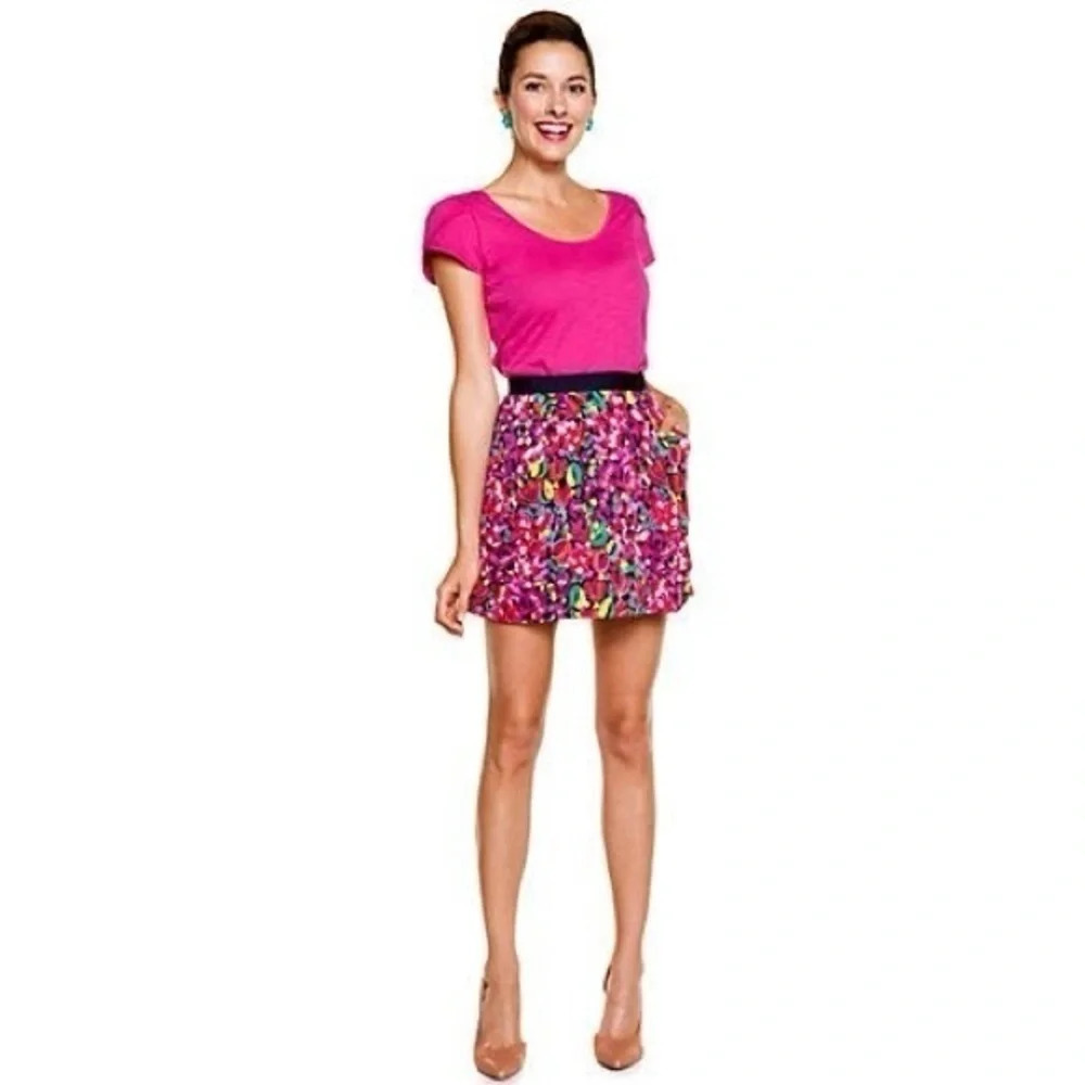 Lilly Pulitzer women’s skirt 2 XS mini clover confetti pattern pink red floral